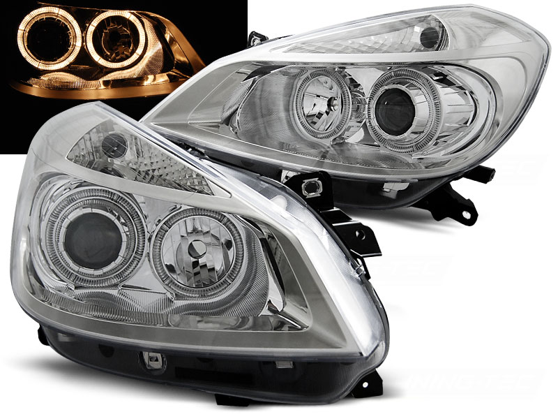 Predné svetlá Renault Clio 3 05-09 Angel Eyes Chrome