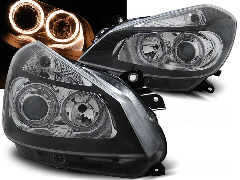 Predné svetlá Renault Clio 3 05-09 Angel Eyes Black