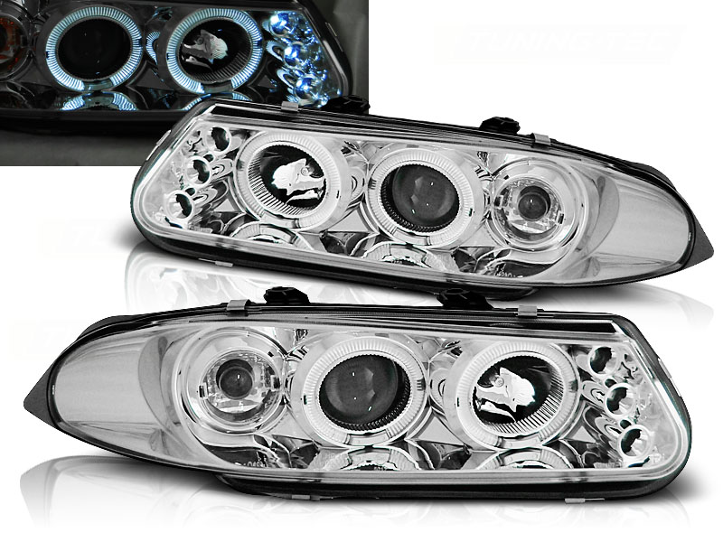 Predné svetlá Rover 200 95-00 Angel Eyes Chrome
