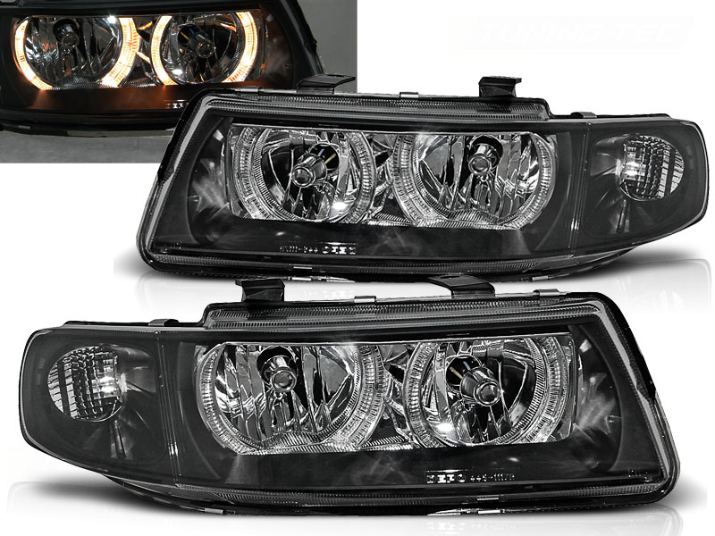 Predné svetlá Seat Leon Toledo 99-04 Angel Eyes Black