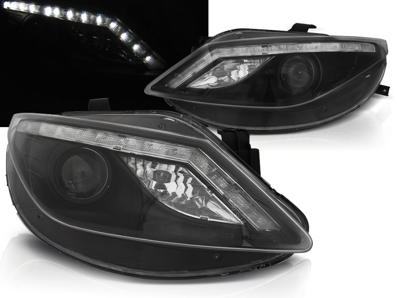Predné svetlá Seat Ibiza 6J 08-12 Dayline Black