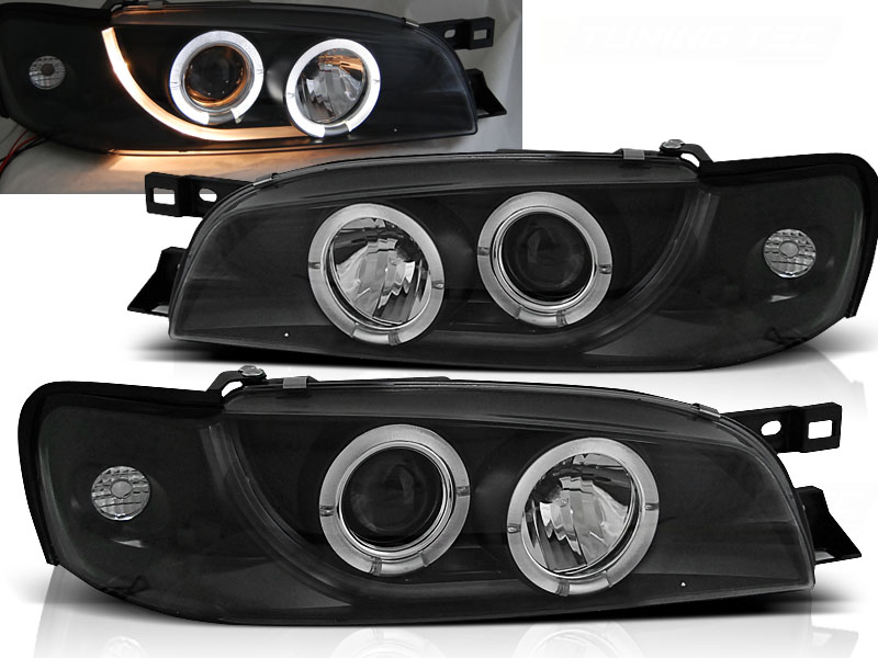 Predné svetlá Subaru Impreza 93-00 Angel Eyes Black