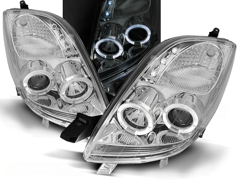 Predné svetlá Toyota Yaris 06-09 Angel Eyes Chrome