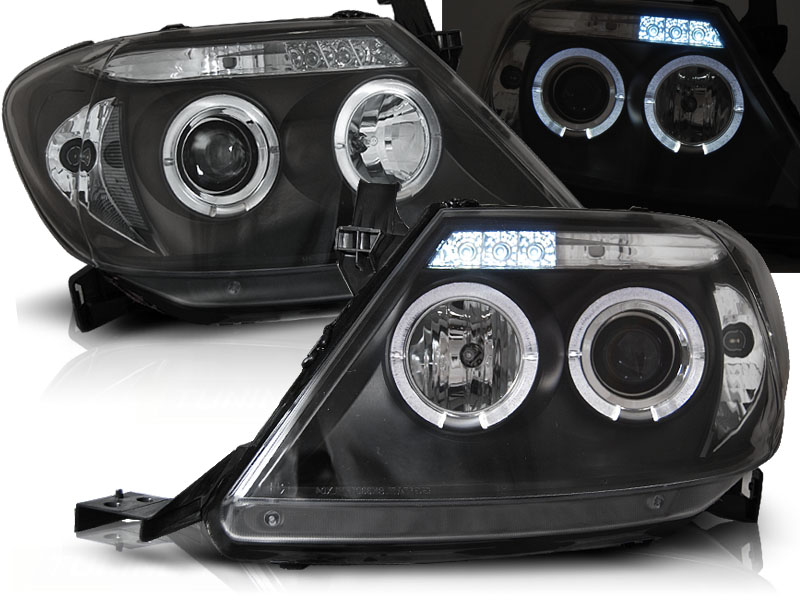 Predné svetlá Toyota Hilux 05-11 Angel Eyes Black