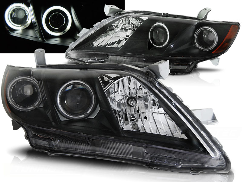 Predné svetlá Toyota Camry 6 XV40 06-09 Angel Eyes Black