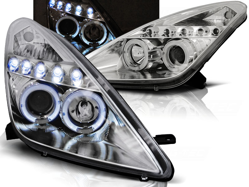 Predné svetlá Toyota Celica T230 99-05 Angel Eyes Chrome