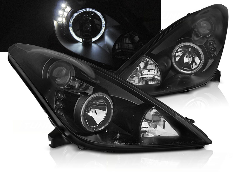 Predné svetlá Toyota Celica T230 99-05 Angel Eyes Black - 36