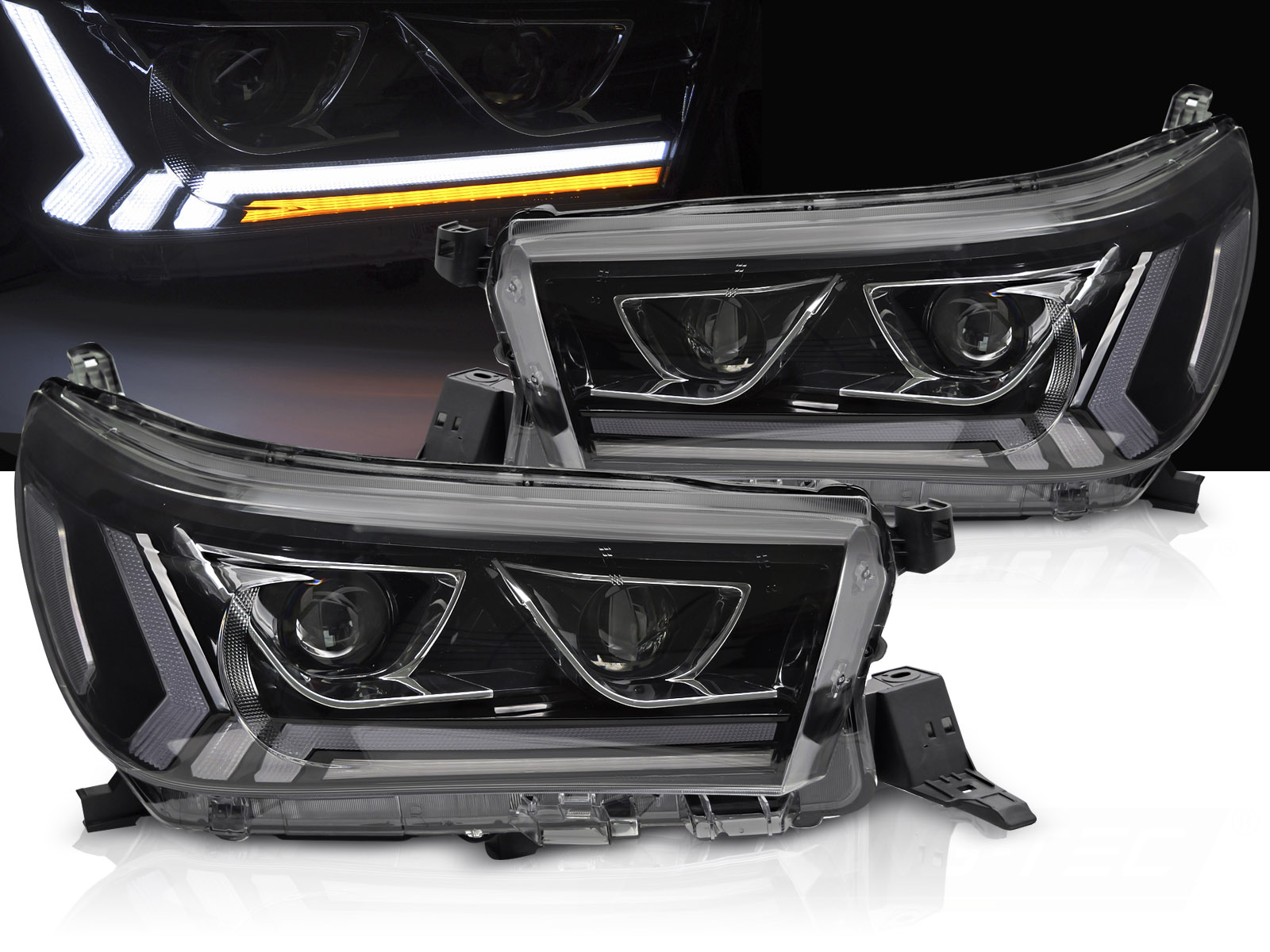 Predné svetlá Toyota Hilux 16-20 WL Full LED Black