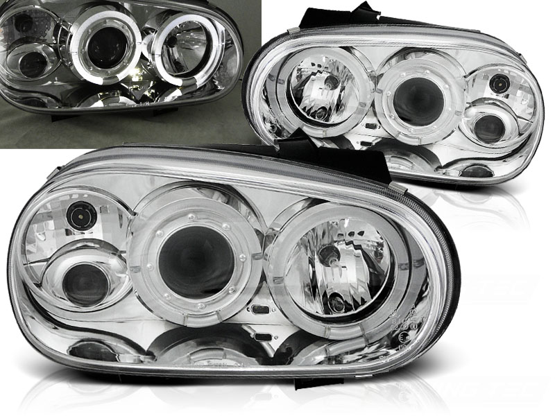 Predné svetlá VW Golf 4 Angel Eyes
