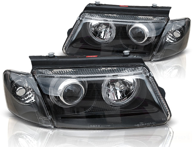 Predné svetlá VW Passat B5 FK Angel Eyes Black