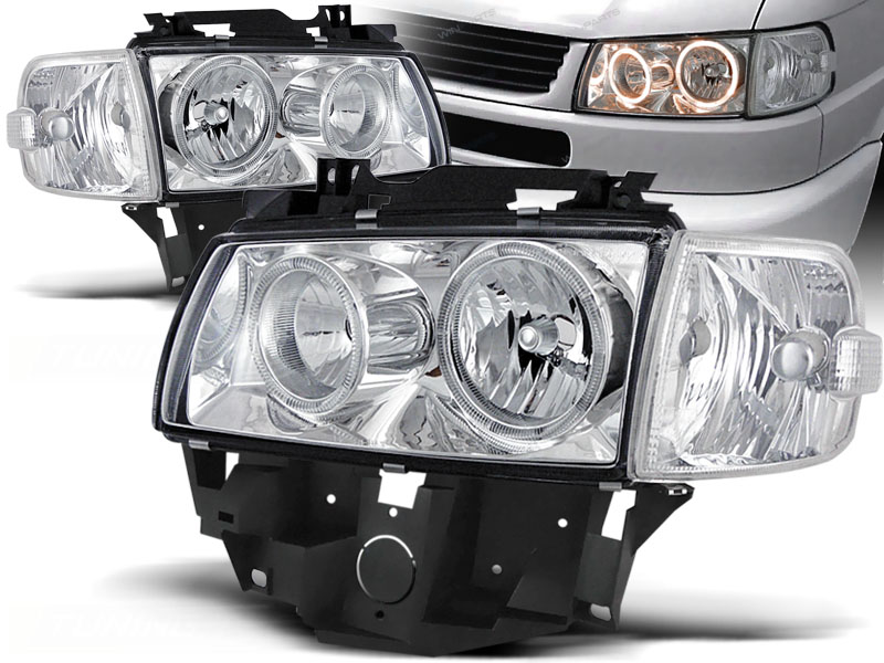 Predné svetlá VW T4 Angel Eyes Chrome