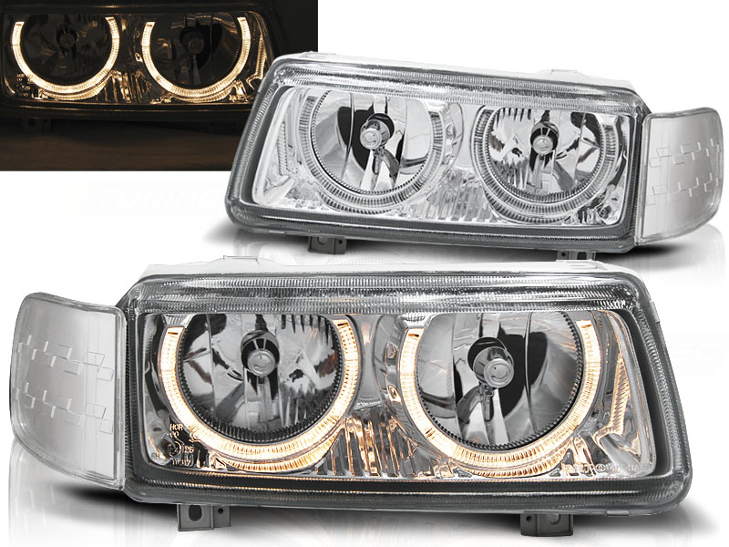 Predné svetlá VW Passat B4 93-97 Angel Eyes Chrome