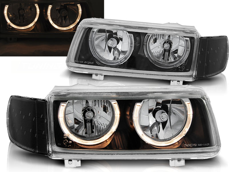 Predné svetlá VW Passat B4 93-97 Angel Eyes Black