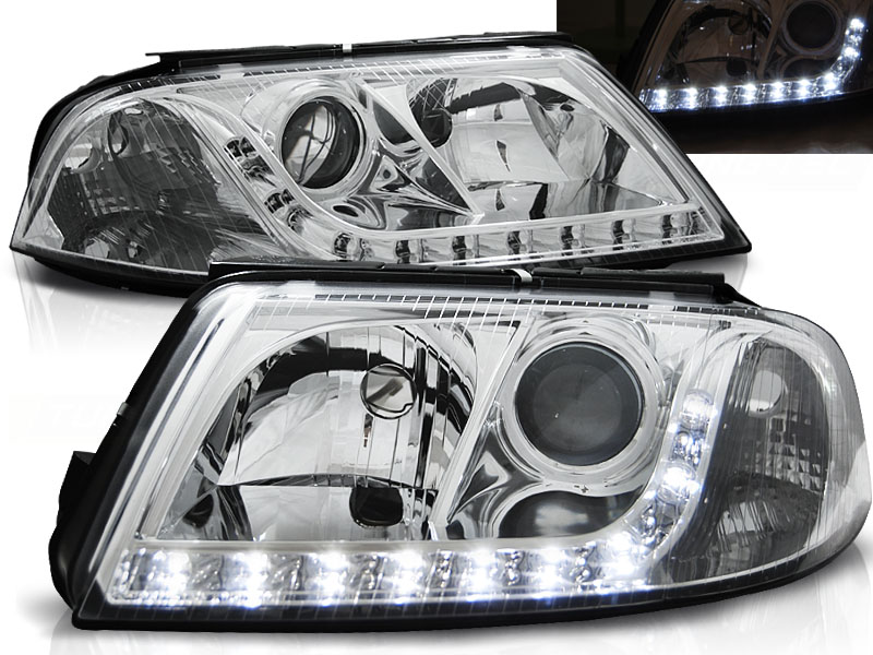 Predné svetlá VW Passat B5 3BG Depo Devil Eyes Chrome