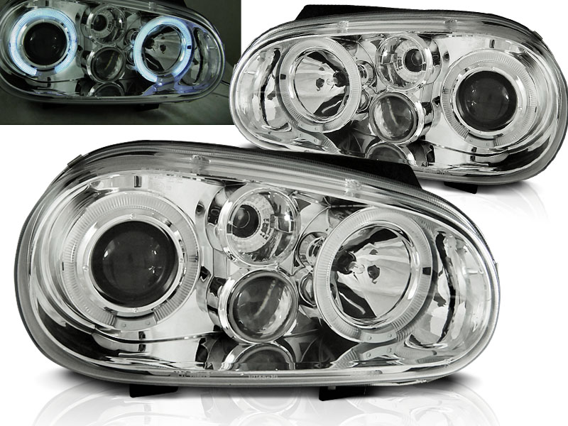Predné svetlá VW Golf 4 97-03 Angel Eyes Chrome