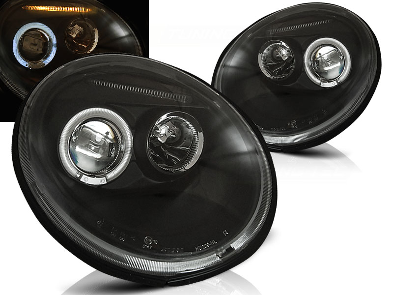 Predné svetlá VW New Beetle 98-05 Angel Eyes Black