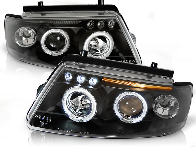 Predné svetlá VW Passat B5 Angel Eyes Black - 78