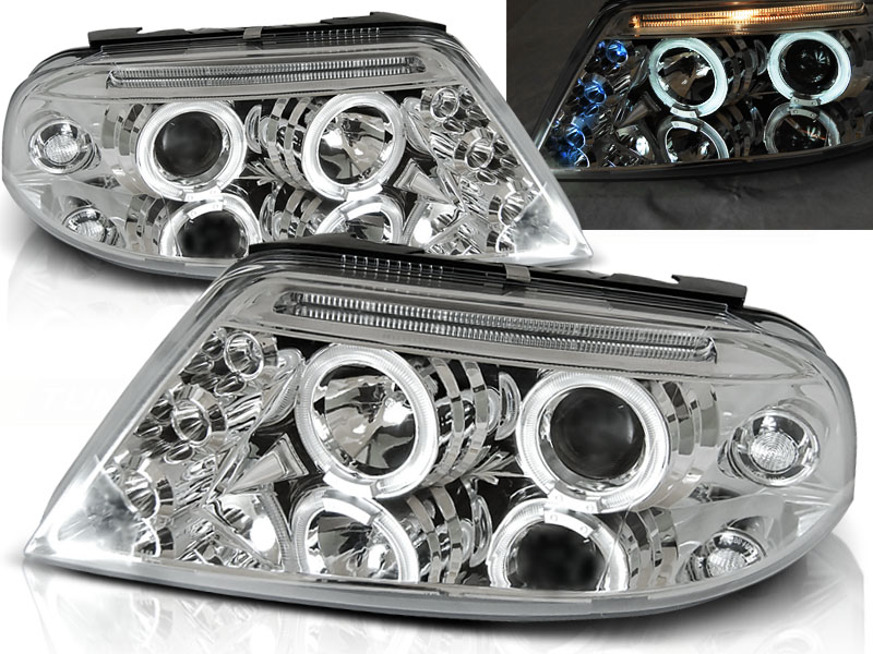 Predné svetlá VW Passat B5 3BG Angel Eyes Chrome