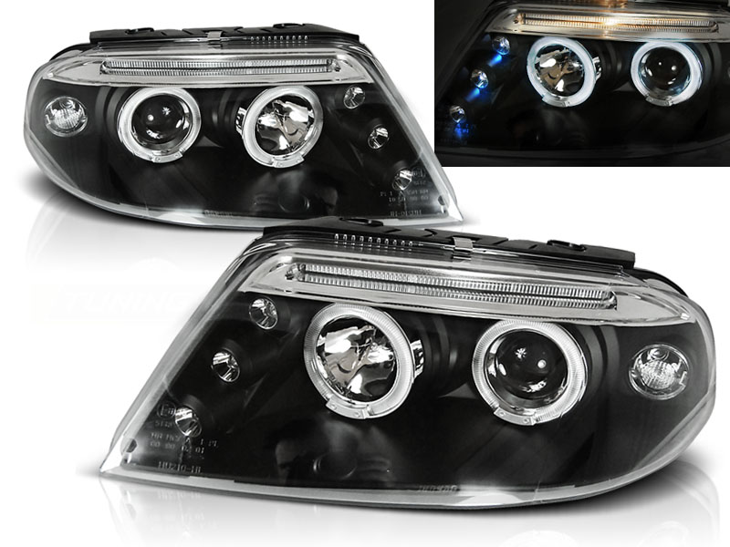 Predné svetlá VW Passat B5 3BG Angel Eyes Black