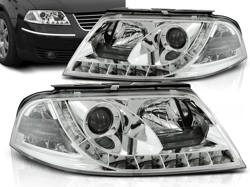 Predné svetlá VW Passat B5 3BG Devil Eyes Chrome
