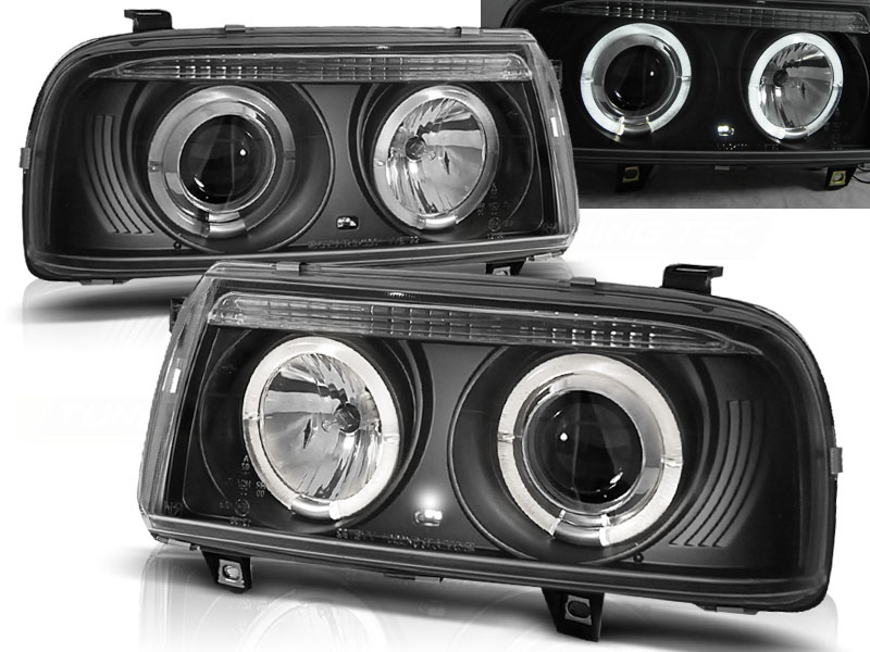 Predné svetlá VW Vento 92-98 Angel Eyes Black