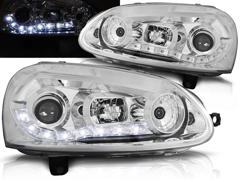 Predné svetlá VW Golf 5 Devil Eyes Chrome