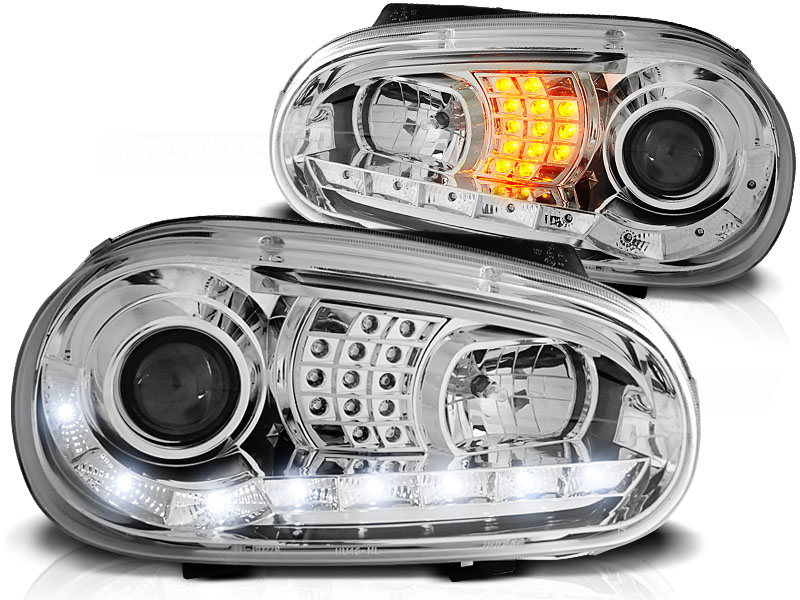 Predné svetlá VW Golf 4 Devil Eyes Chrome