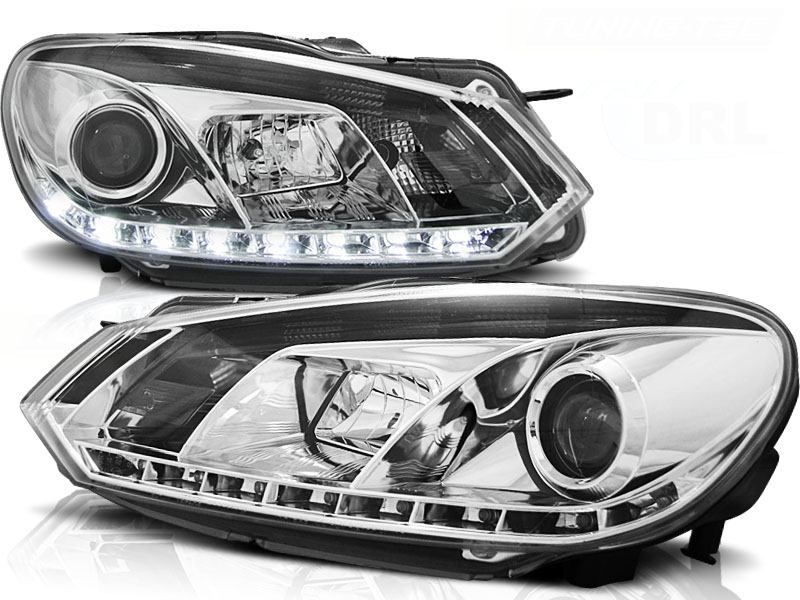 Predné svetlá VW Golf 6 DRL Devil Eyes Chrome