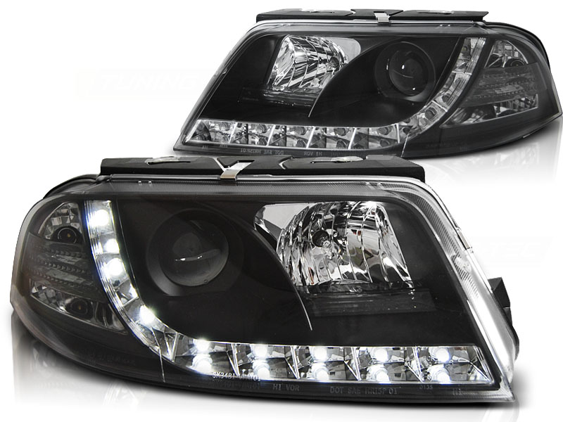 Predné svetlá VW Passat B5 3BG s denným svietením Devil Eyes Black