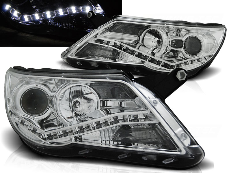 Predné svetlá VW Tiguan 07-11 Devil Eyes Chrome - F2