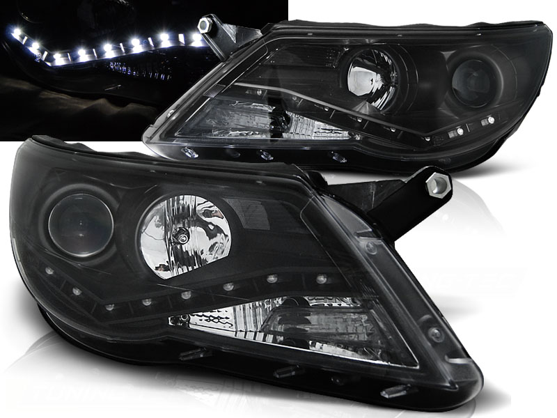 Predné svetlá VW Tiguan 07-11 Devil Eyes Black - F3