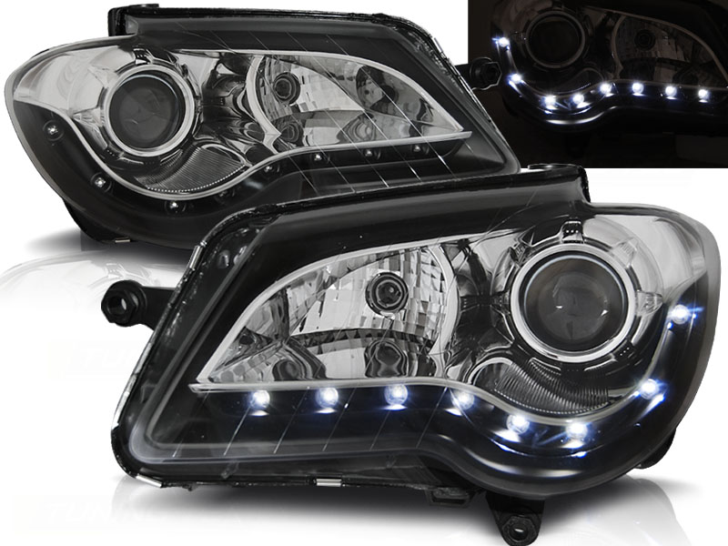 Predné svetlá VW Touran 06-10 Devil Eyes Black