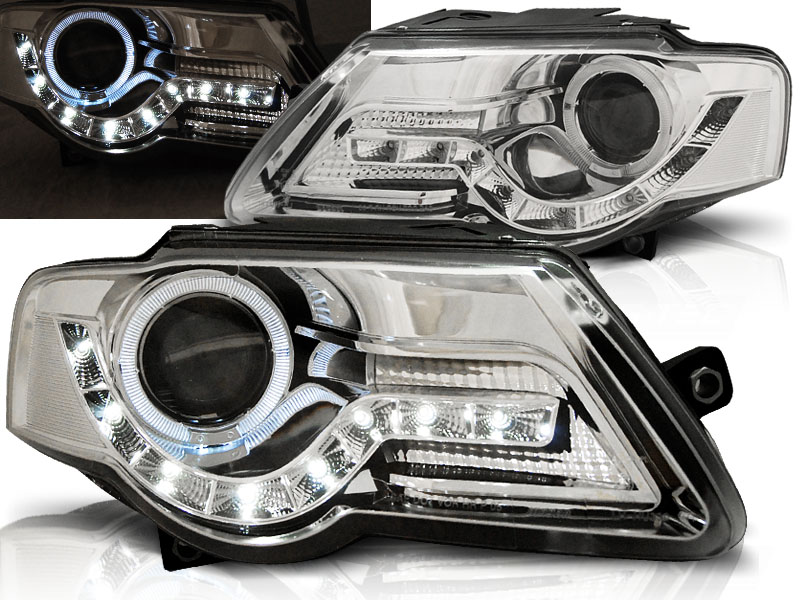 Predné svetlá VW Passat B6 3C 05-10 Devil Eyes Chrome