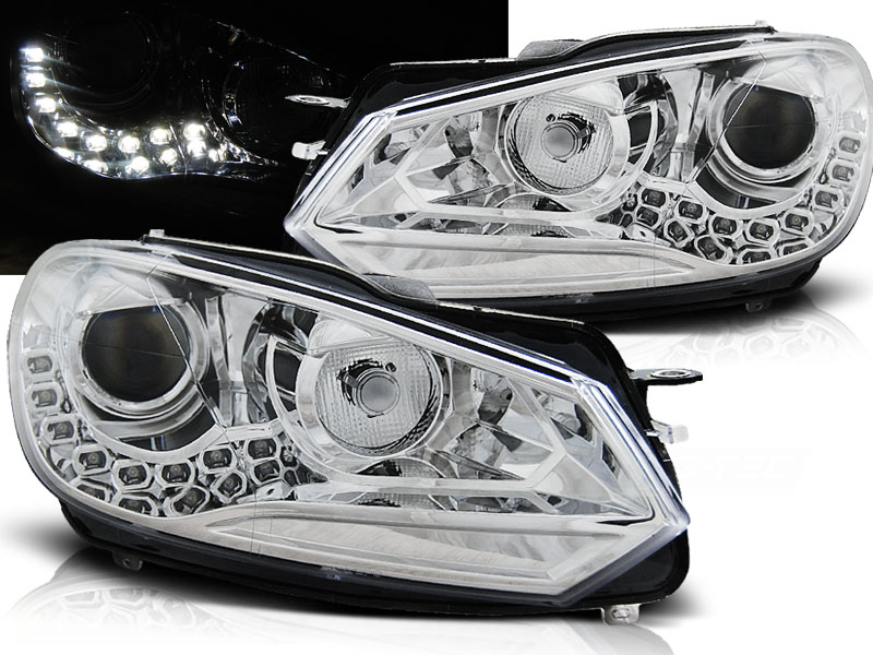 Predné svetlá VW Golf 6 DRL Chrome