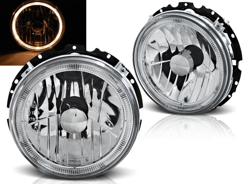 Predné svetlá VW Golf 1 74-83 Angel Eyes Chrome