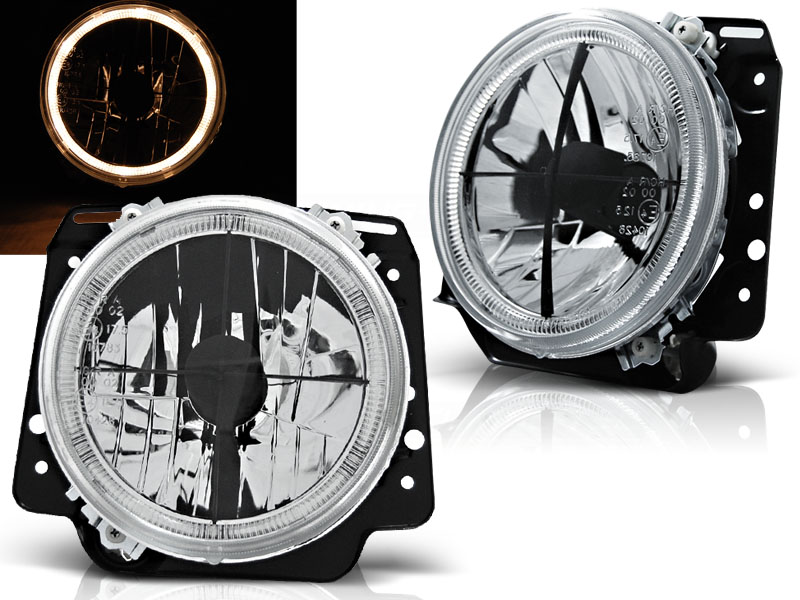Predné svetlá VW Golf 2 83-91 Cross Angel Eyes Chrome