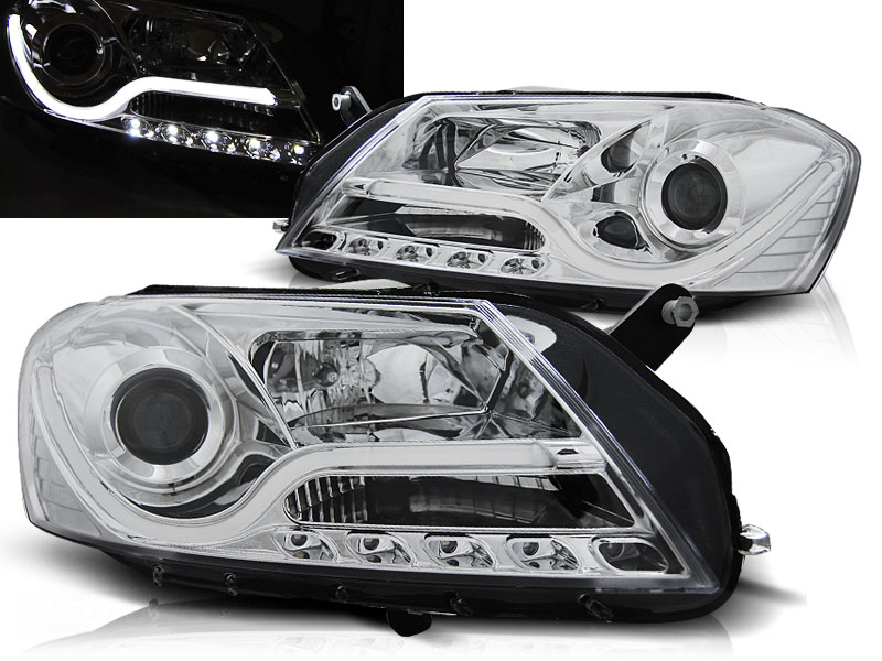 Predné svetlá VW Passat B7 10-14 Tube Light Chrome