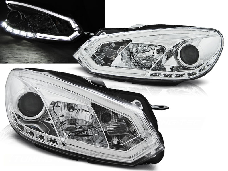 Predné svetlá VW Golf 6 DRL Tube Light Chrome
