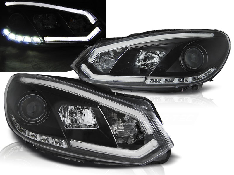 Predné svetlá VW Golf 6 DRL Tube Light Black