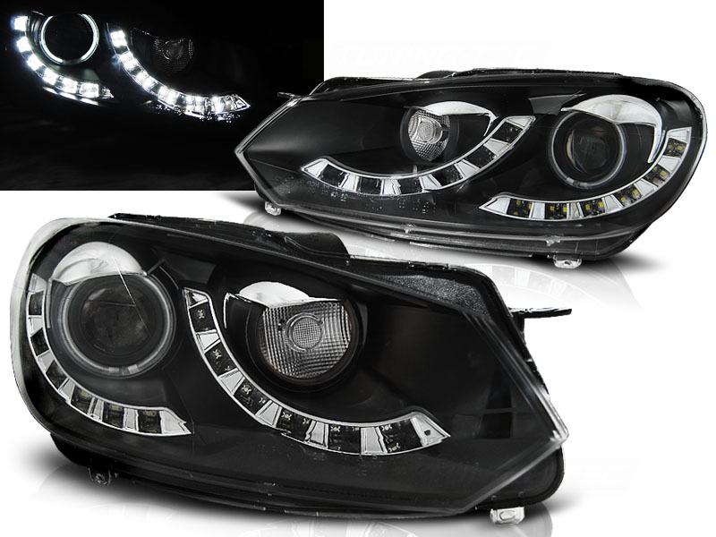 Predné svetlá VW Golf 6 Dual DRL Black