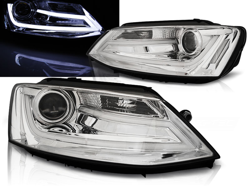 Predné svetlá VW Jetta 6 11-18 Tube Light Chrome