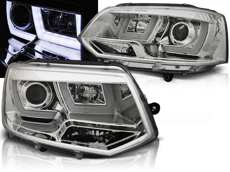 Predné svetlá VW T5.1 10-15 U-TYPE Chrome
