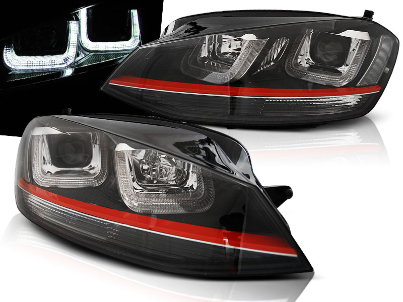 Predné svetlá VW Golf 7 U-Type Red Line Black