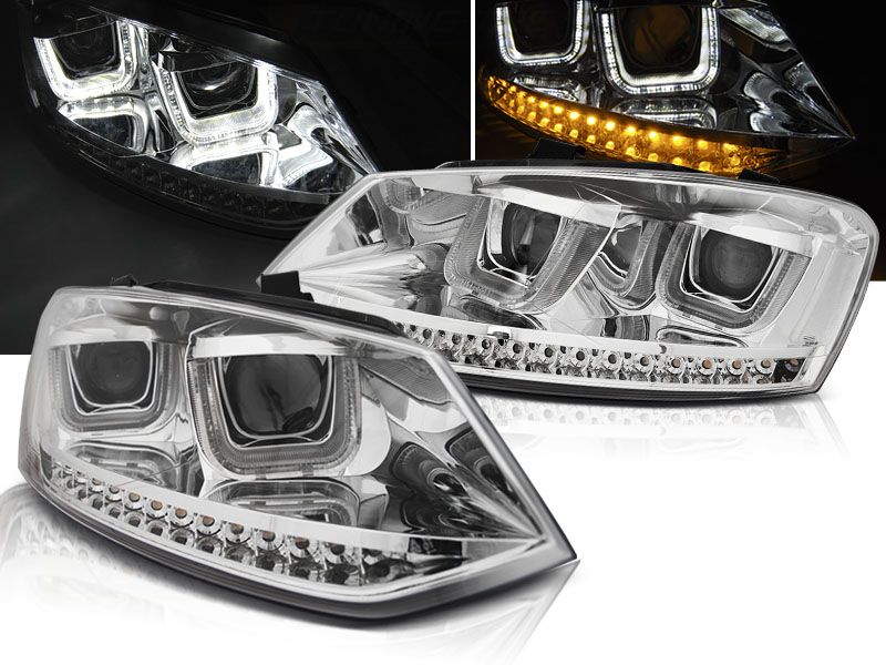 Predné svetlá VW Polo 6R 09-14 U-Type Chrome