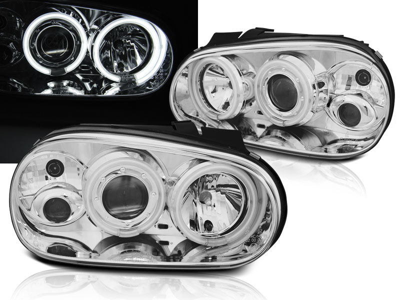 Predné svetlá VW Golf 4 CCFL Angel Eyes Chrome