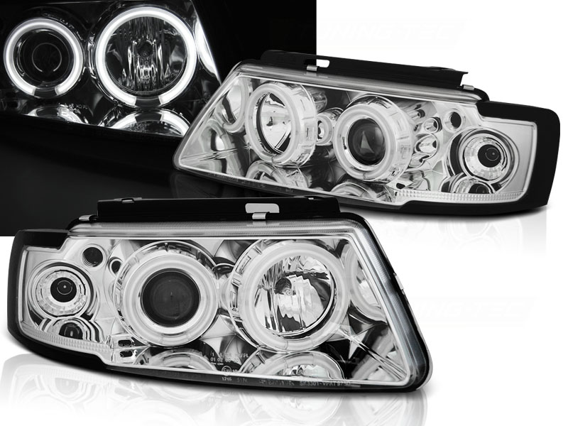 Predné svetlá VW Passat B5 CCFL Angel Eyes Chrome