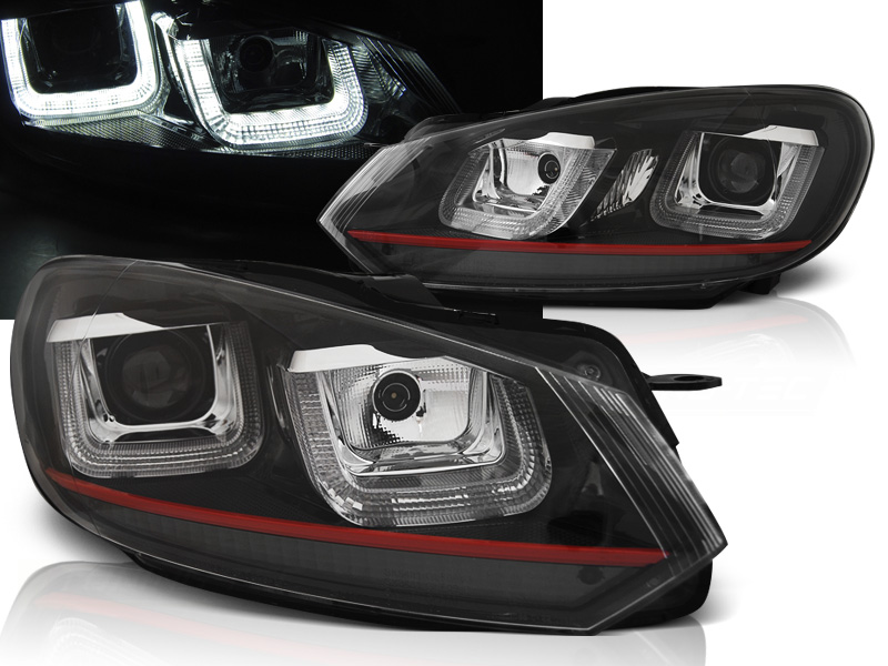 Predné svetlá VW Golf 6 U-Type Red Line Black