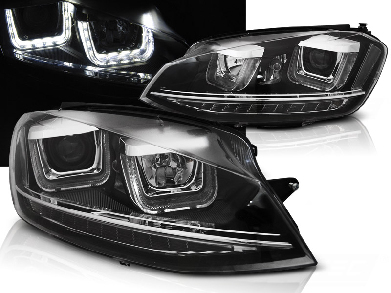 Predné svetlá VW Golf 7 12-17 U-Type Dynamic Black - R1