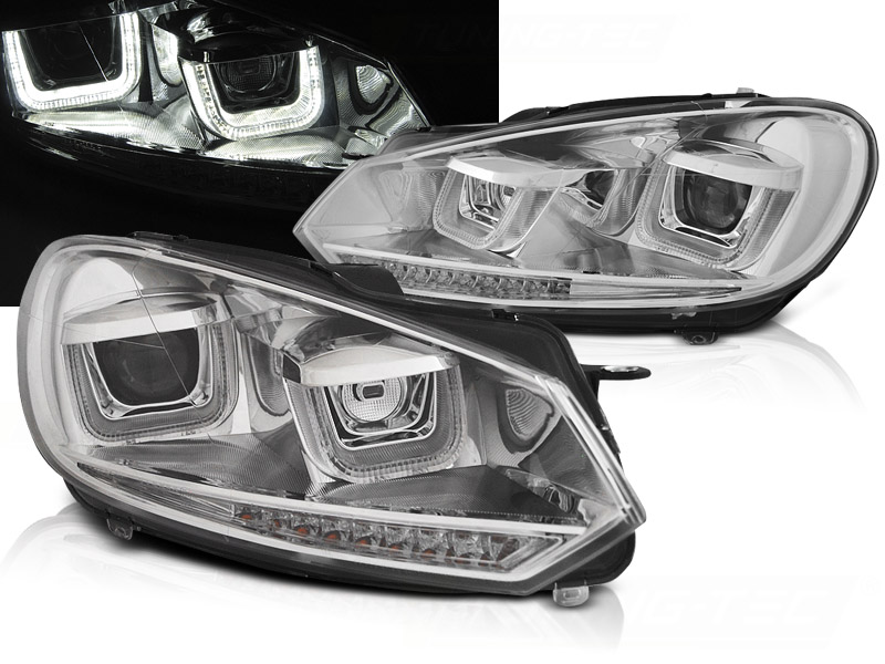 Predné svetlá VW Golf 6 U-Type LED Dynamic Chrome