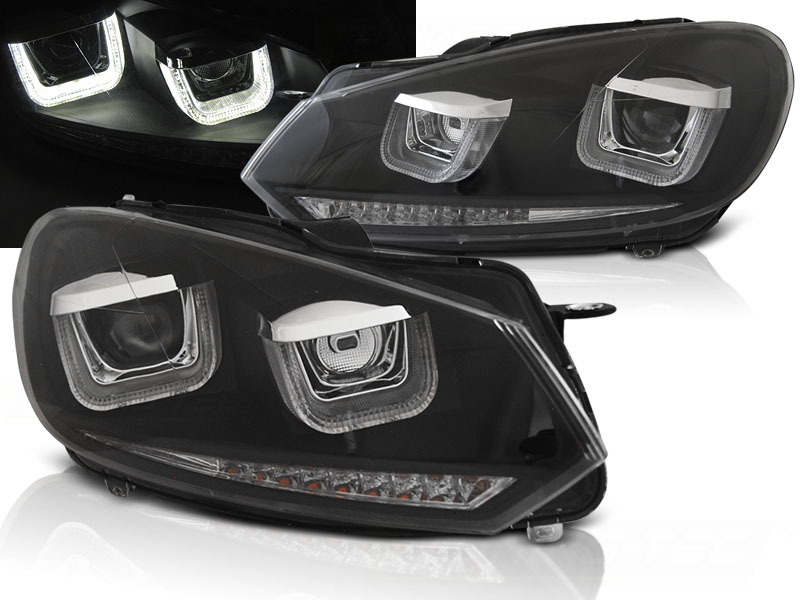 Predné svetlá VW Golf 6 U-Type LED Dynamic Black